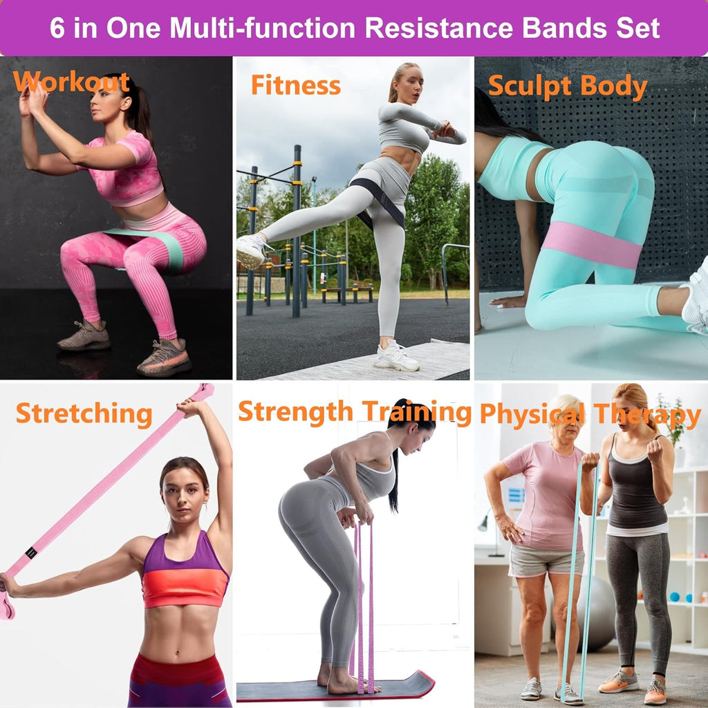 Ultimate Fabric Resistance Bands Set - 3 & 4 Levels Booty Bands for All Fitness Levels | Durable Elastic Workout Bands for Men & Women