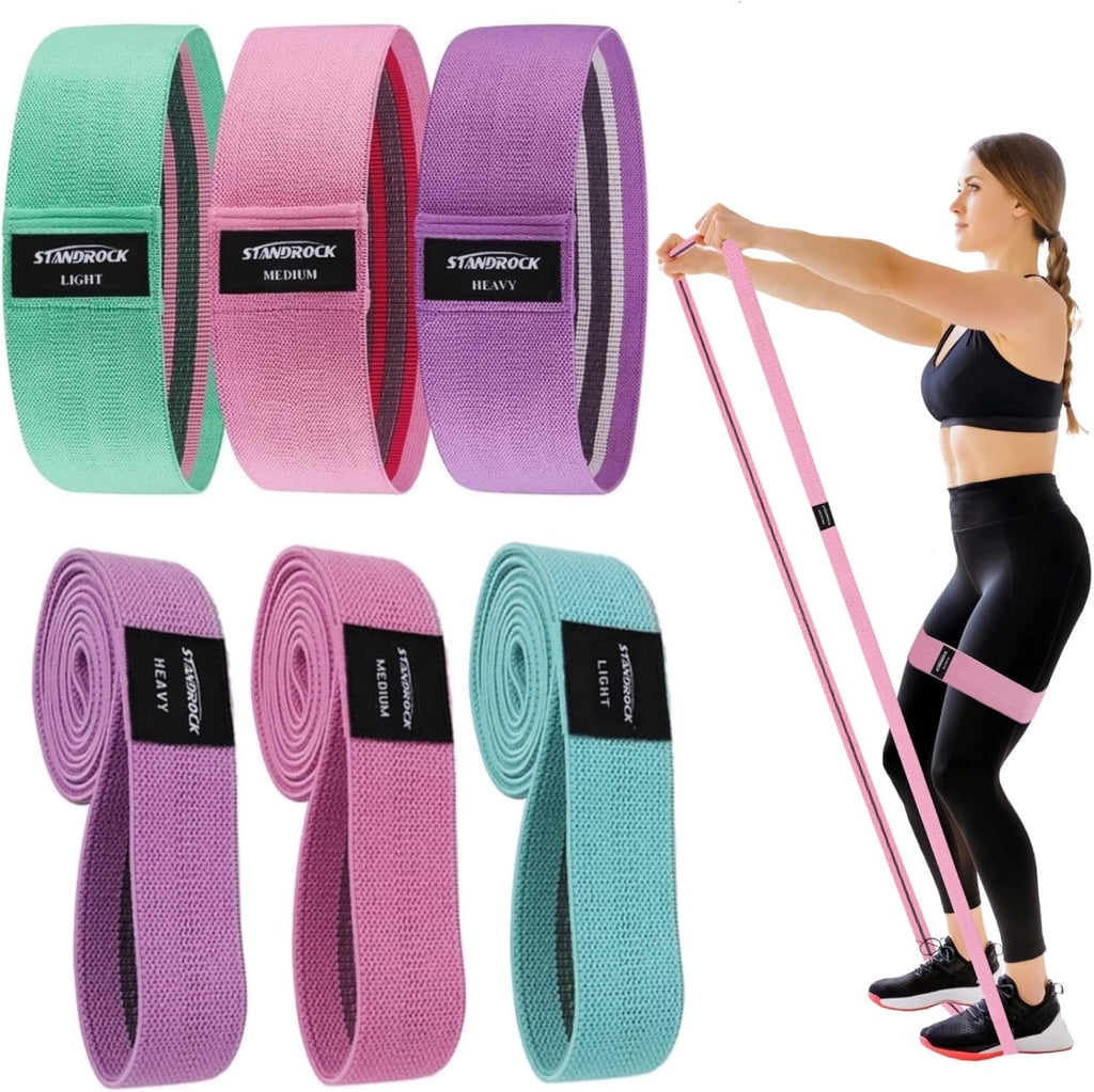 Ultimate Fabric Resistance Bands Set - 3 & 4 Levels Booty Bands for All Fitness Levels | Durable Elastic Workout Bands for Men & Women