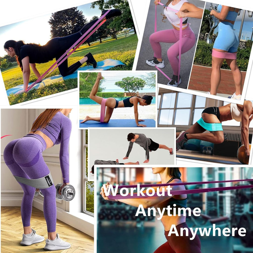 Ultimate Fabric Resistance Bands Set - 3 & 4 Levels Booty Bands for All Fitness Levels | Durable Elastic Workout Bands for Men & Women