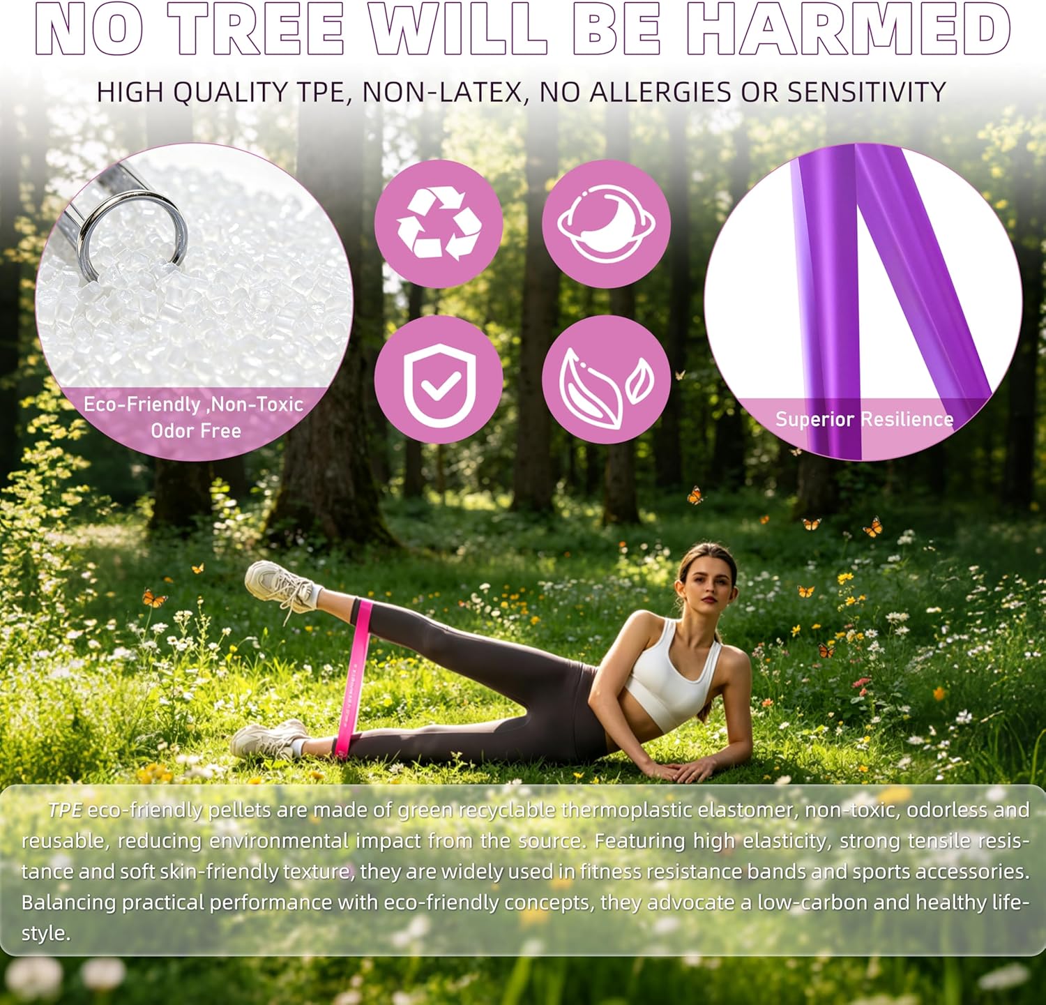 Resistance Loop Exercise Bands, Resistance Bands Exercise Bands for Home Fitness, Stretching, Strength Training, Physical Therapy,Elastic Workout Bands for Women Men Kids, Set of 5